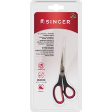 Singer Siyah ve Kırmızı Saplı Makas 20.3 cm Çok Amaçlı Konforlu Kullanım İçin Çelik Alaşım