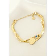 Bijuteri Net Tuğra Italyan Zincir Çelik Bileklik