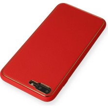 Najmaddin Newface Iphone 7 Plus Kılıf Coco Deri Silikon Kapak - Kırmızı