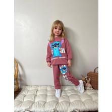 ButumiKids Yeni Sezon Kız Çocuk Karakter Baskılı Likralı Alt Üst Takım