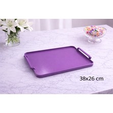 Zucci Home Aurora  Plastik Servis Tepsisi – Aurora Violet |  Dayanıklı Plastik Sunum Tepsisi |  38X26 cm