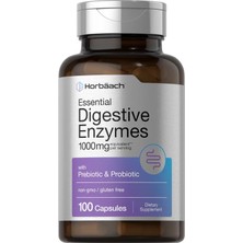 Horbaach Essential Digestive Enzymes With Prebiotic & Probiotic 1,000 Mg 100 Capsules