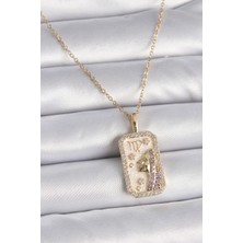 Similar 316L Çelik Gold Renk Zincir Başak Burcu Zirkon Taşlı Kadın Kolye - TJ-BKO9461