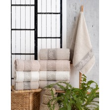 Hazangülü Collection Buldan Üretimi Çeyizlik Lüks Jakarlı Luna 4'lü Banyo Havlusu I 70X140