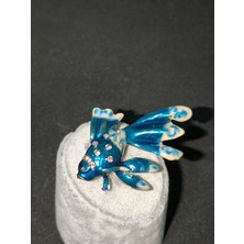 Vulwox Işıltılı Mavi Balık Broş