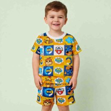 Slatco Kids Erkek Çocuk Ikili Takım Yazlık- Pups Renkli Baskılı