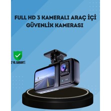 Aesco 360° Kapsama Sahip Full Hd Araç Kamerası 3’lü Kayıt Gece Görüşlü Dashcam
