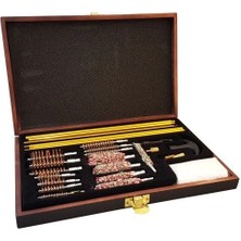 Aesco -27PARÇA Ahşap Kutu Evrensel Tabanca Temizleme Seti