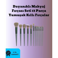 Aesco Toz ve Krem Ürünler Için Güçlü Tutucu Yumuşak Kıllı Makyaj Fırça Takımı 13 Parça