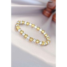 Ett Hematit Gümüş Gold Renk Doğal Taş Erkek Bileklik