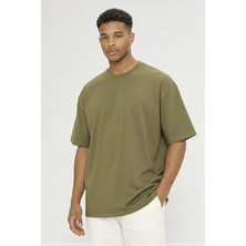 Fancy & Fun Unisex Oversize Pamuk T-Shirt Düz Renk Rahat Kesim