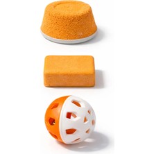 Papağanhane Muhabbet Kuşu Oyuncak Seti Zilli Top + Enerji Bloğu + Portakallı Mineral Gaga Taşı