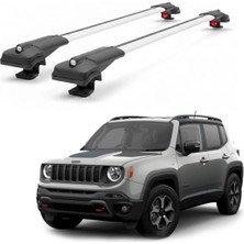 Cross Oto Aksesuarları Jeep Renegade 2014-2024 Için Ara Atkı Tavan Barı , Araca Özel , Kilitlenebilir Araç Üstü Ekipman Taşıma Barı (2 Adet)