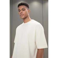 Fancy & Fun Unisex Oversize Pamuk T-Shirt Düz Renk Rahat Kesim