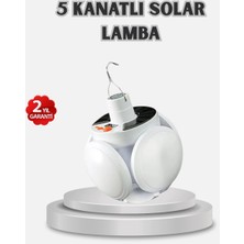 Aesco Güneş Enerjili ve USB Şarjlı LED Kamp Lambası – 5 Farklı Işık Modlu, Askılı Tasarım