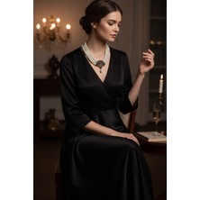 Fayra Accessories Tavuskuşu Motifli Taşlı Inci Kolye
