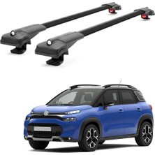 Cross Oto Aksesuarları Citroen C3 Aircross 2017-2024 Için Ara Atkı Tavan Barı , Araca Özel , Kilitlenebilir Araç Üstü Ekipman Taşıma Barı (2 Adet)