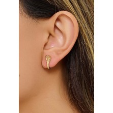 Fayra Accessories Yılan Figürlü Altın Kaplama Küpe