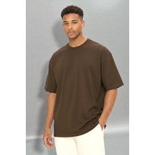 Fancy & Fun Unisex Oversize Pamuk T-Shirt Düz Renk Rahat Kesim