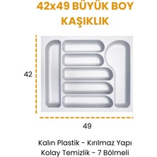 42X49 Büyük Boy 7 Bölmeli Çekmece Içi Kaşıklık Düzenleyici