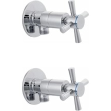 Shoplet 2 Li Artı Aç Kapa 4 Kollu Krom Çevirveli Taharet Musluğu