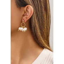 Fayra Accessories Mayorka Cam Incili Altın Kaplama Küpe