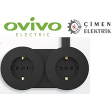 Shoplet Eco Lounge Ovivo Xone Antrasit Iikili Topraklı Priz Sıva Üstü