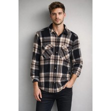 İnce Moda Giyim Erkek Ekose Oduncu Gömlek – Çift Cepli Modern Kesim