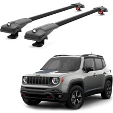 Cross Oto Aksesuarları Jeep Renegade 2014-2024 için Ara Atkı Tavan Barı , Araca Özel , Kilitlenebilir Araç Üstü Ekipman Taşıma Barı (2 Adet)