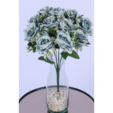 Yapay Çiçek Sitesi Tomurcuk Detaylı Yapay Gül Demeti Yeşil 12 Dal