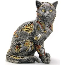 K-Yonlineticaret Steampunk Polyester Kedi Figürü ALK2455