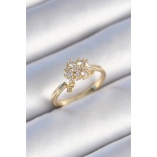 Ett Pirinç Gold Renk Zirkon Taşlı Kadın Yüzük