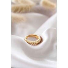 Ett Altın Renk Ayarlamalı Burgu Kadın Yüzük