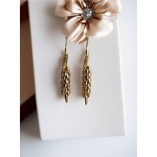 Fayra Accessories Başak Figürlü Altın Kaplama Küpe