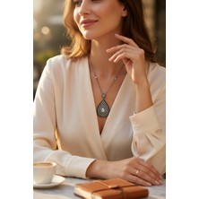 Fayra Accessories Zirkon Taşlı Büyük Su Damlası Kolye