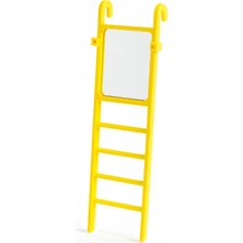 Papağanhane Sarı Aynalı Muhabbet Kuşu Merdiveni | Kuşlar Için Kafes Içi Tırmanma Oyuncağı