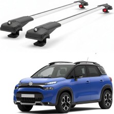 Cross Oto Aksesuarları Citroen C3 Aircross 2017-2024 için Ara Atkı Tavan Barı , Araca Özel , Kilitlenebilir Araç Üstü Ekipman Taşıma Barı (2 Adet)