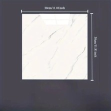 K-Yonlineticaret Beyaz Mermer Desenli Alüminyum Plastik Duvar Sticker (30*30)