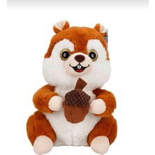 Aksoy Toys Sevimli Fındık Tutan Peluş Oyuncak Sincap Uyku Arkadaşım 30 cm