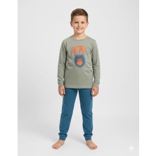 Elmas Kids Erkek Çocuk Pijama Takımı Dinazor Desenli ELM-3101