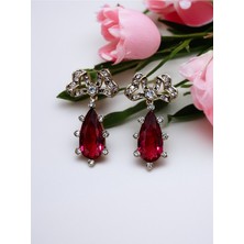 Fayra Accessories Kristal Taşlı Fiyonk Figürlü Su Damlası Küpe