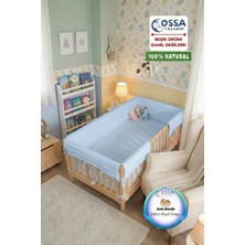 Yasetex Tasarım Montessori Beşik Yan Koruma Seti Darbe Önleyici Pofuduk - Bebek Mavisi