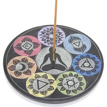Aesco Obsidian Taşı 7 Çakra (Chakra) Tasarımı Tütsülük