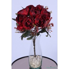 Yapay Çiçek Sitesi Yapay Şakayık Demeti Köpük Cipsolu Aranjman Kırmızı 12 Dal