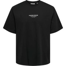 Only & Sons Onscurated Rlx Prınt Ss Tee Tr Erkek Siyah T-Shirt - 22039102