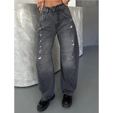DENİKK Trend Özel Tasasarım Lazerli Baggy Denim Jean Pantlon