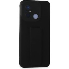Eco Port Xiaomi Redmi 12C Kılıf Mega Standlı Silikon - Siyah