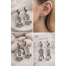 Stainless Steel Dikdörtgen Formda, Toplu Sallantılı Çelik Küpe