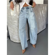 DENİKK Trend Özel Tasasarım Lazerli Baggy Denim Jean Pantlon