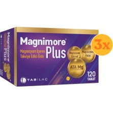 Magnimore Plus 120 Tablet - 3 Adet (360 Tablet) - Dezenfektan Hediyeli (%72 Alkol)